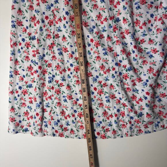 Old Navy Linen Blend Floral Midi Dress Cottagecore Ditsy Milkmaid Feminine sz S - Picture 6 of 8